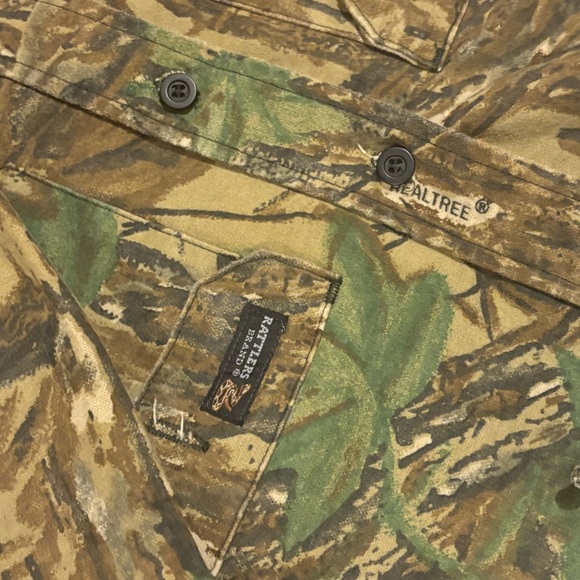 Real tree rattle brand vintage button jacket shirt long sleeve hunting … - Picture 5 of 8